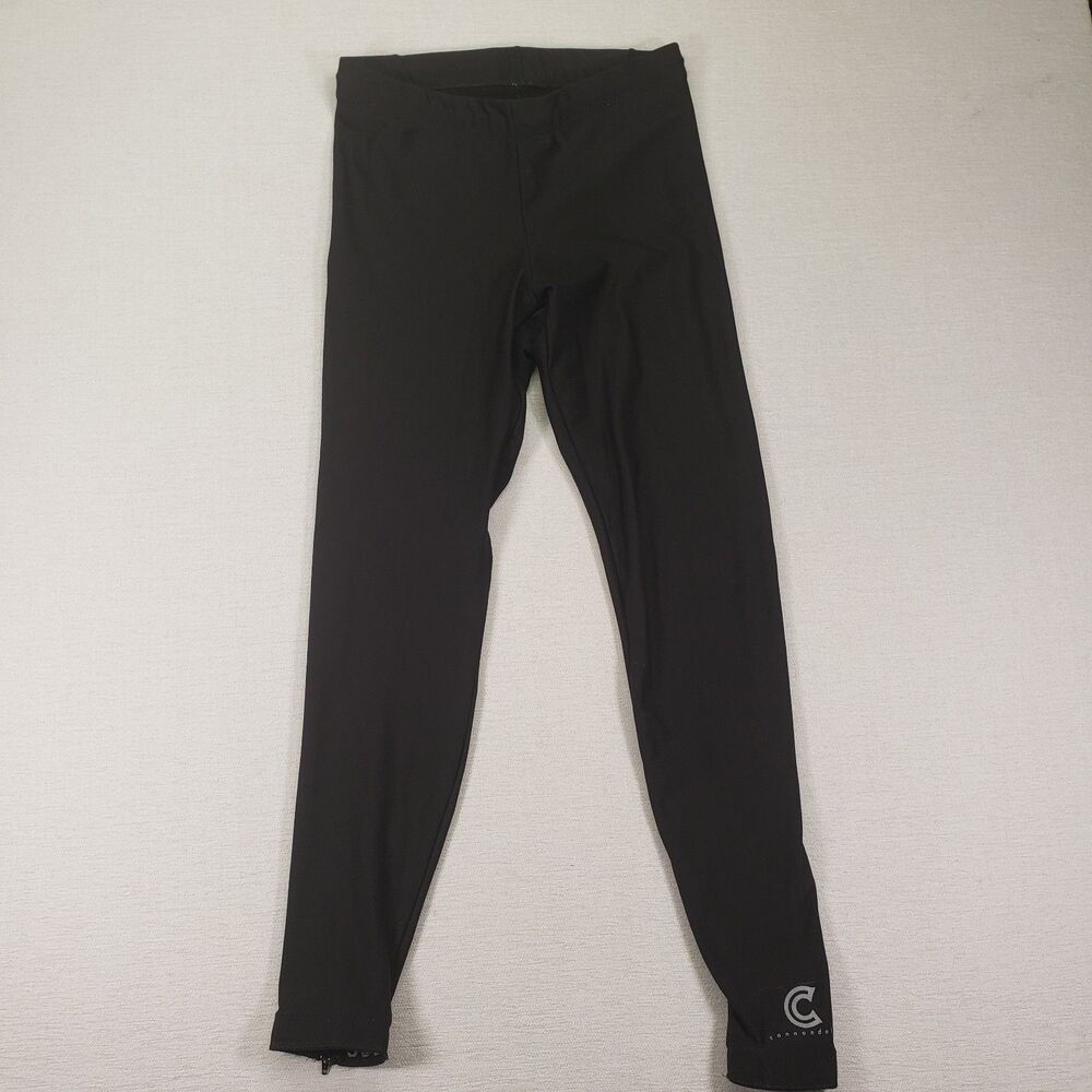 Cannondale Vintage Cycling Pants Womens Large Black Ankle Zip Padded Bicycle